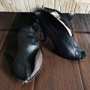 Vince Camuto Leather Plunge Bootie Open Toe